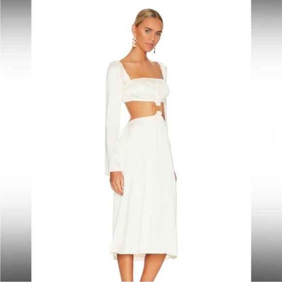 NWT We wore what white dress Cut Out Midi in Whisper White size medium! - Picture 5 of 16